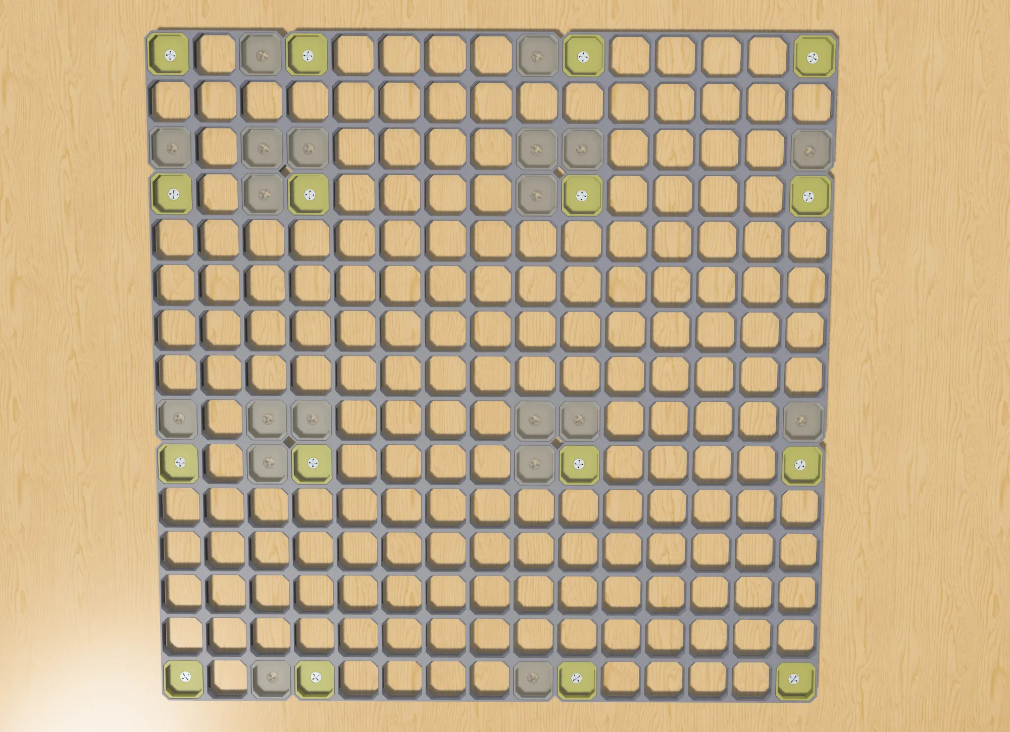 Board with mounting snaps on each corner.