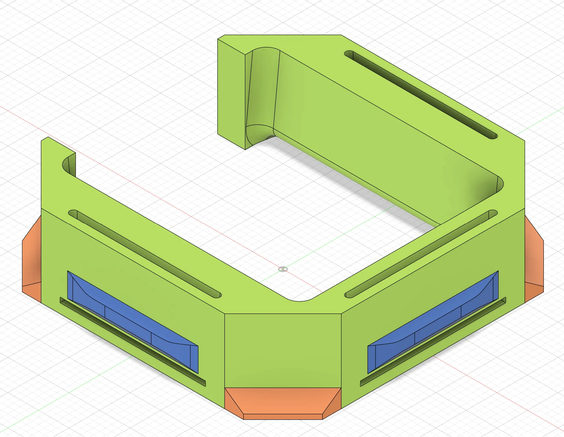 CAD model of the TinyRack-openGrid adapter.